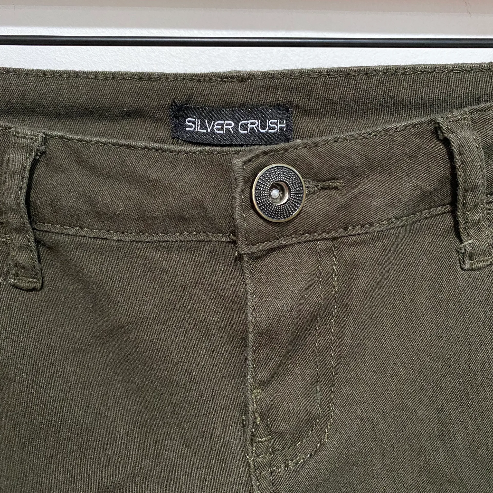 Silver Crush  Green Distressed Jeans Size 5/6 - Image 5