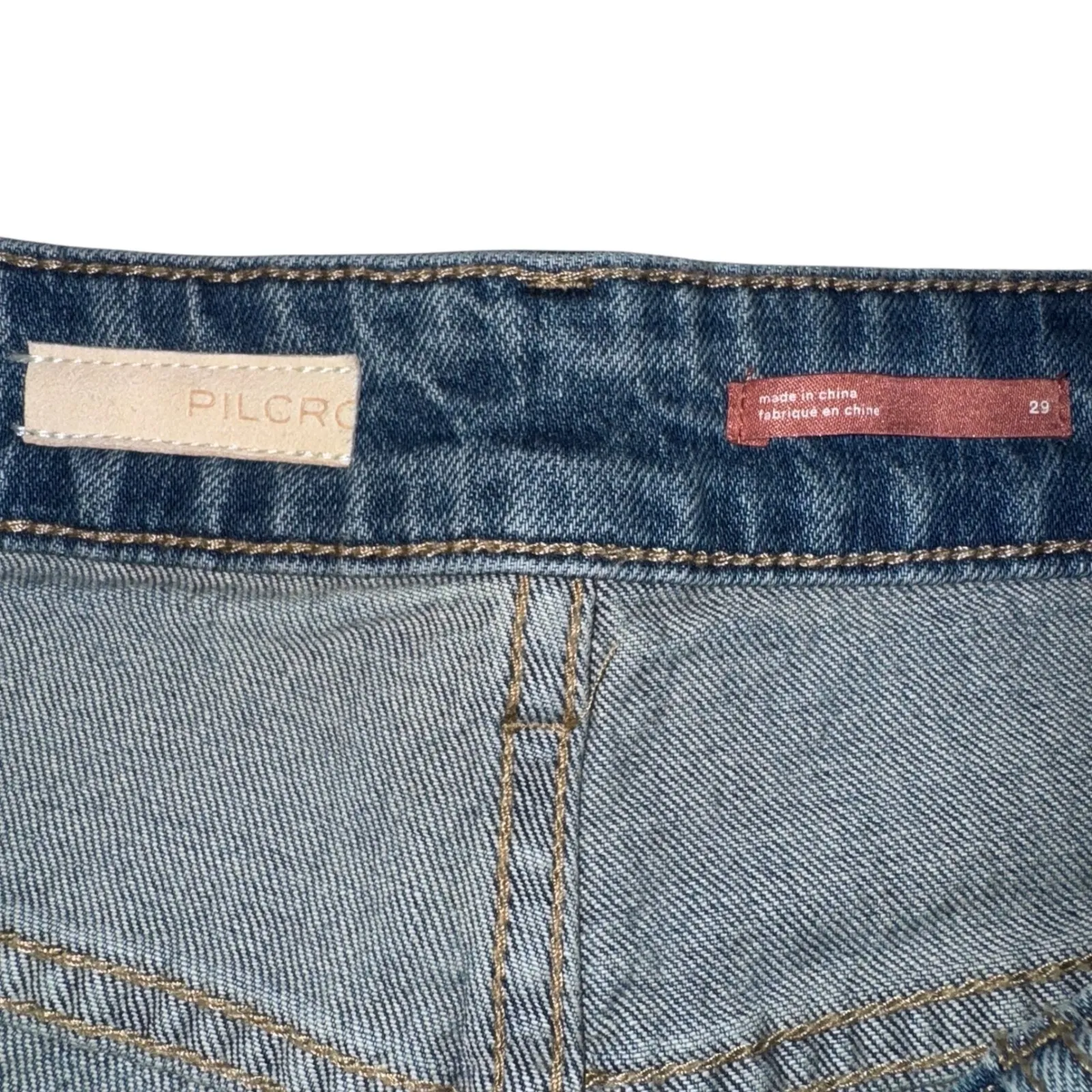 Pilcro The Vintage Straight Jeans Size 29 Light Wash Distressed Raw Hem - Image 7