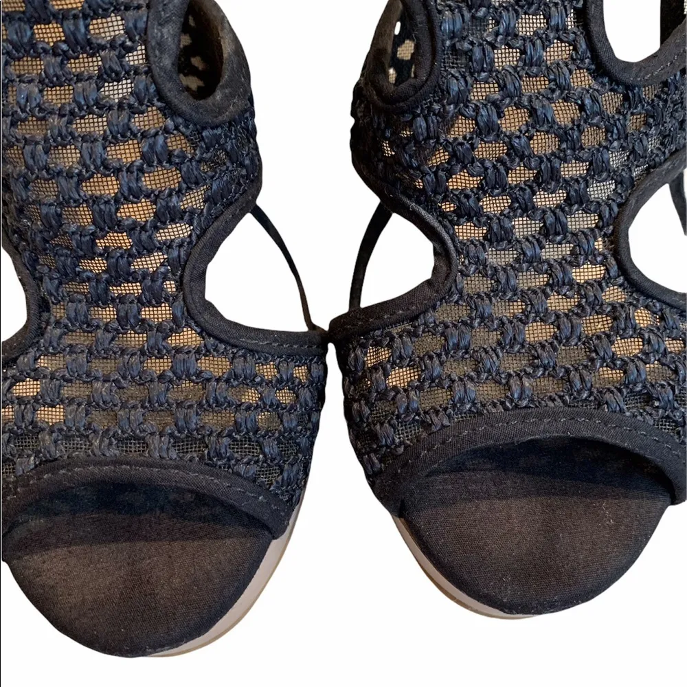 Lucky Brand Black Remy Crochet Lace Wedges - Image 6