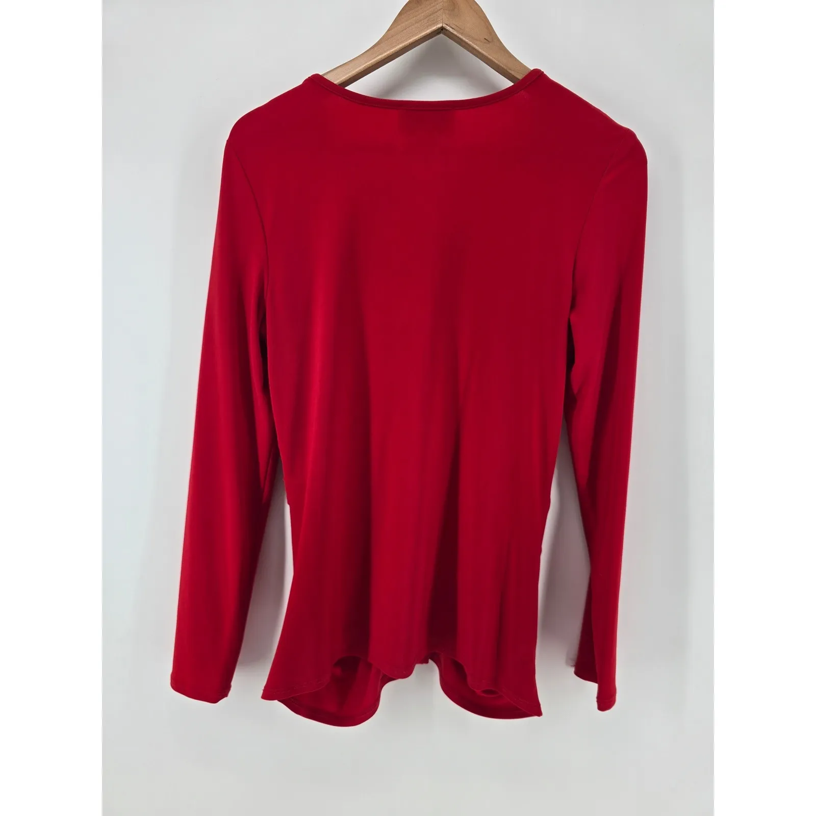 Joseph‎ Ribkoff Red Long Sleeve Ruched Front Top Shirt Women Size 12 - Image 3