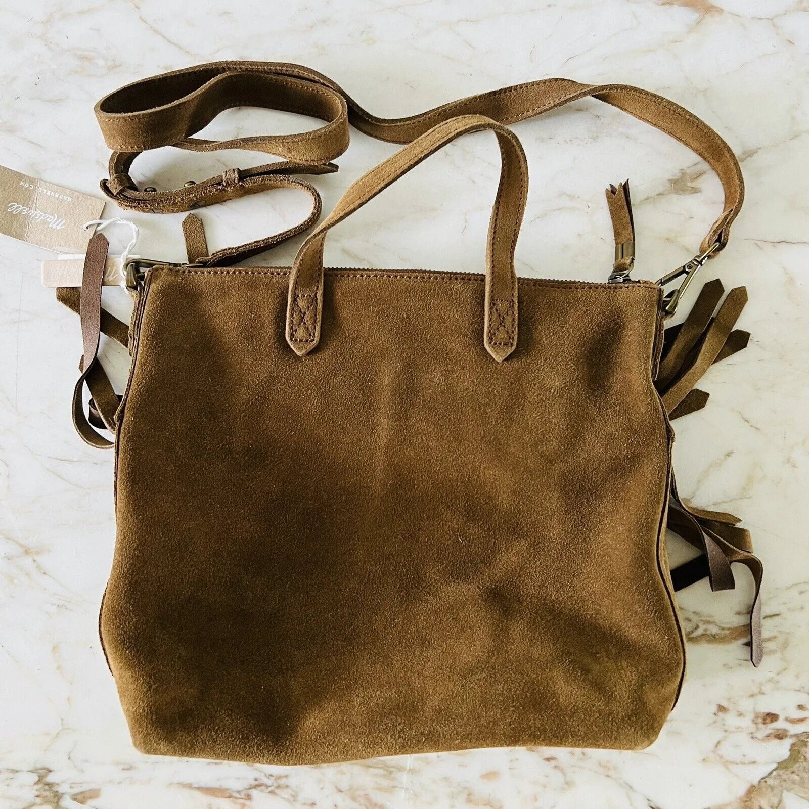 MADEWELL Deep Chestnut The Transport Crossbody: Suede Fringe Edition - Image 5