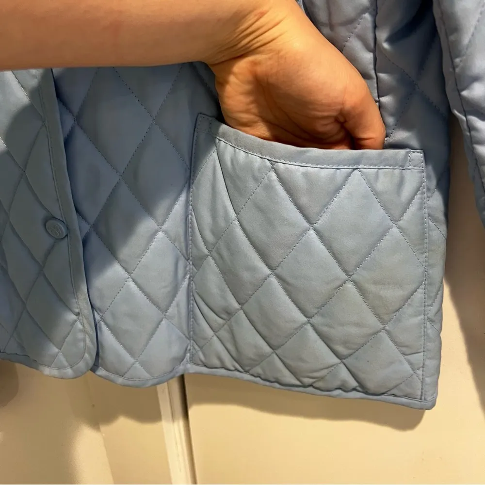 Brooks Brothers 346 Womens Light Blue Quilted Jacket Full Zip - Image 7