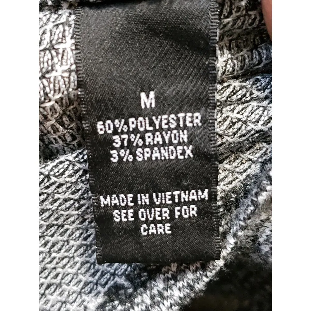 AGB Sweater Dress Women's Medium Black Gray Checked Knit Long Sleeve Cowl Neck - Image 10