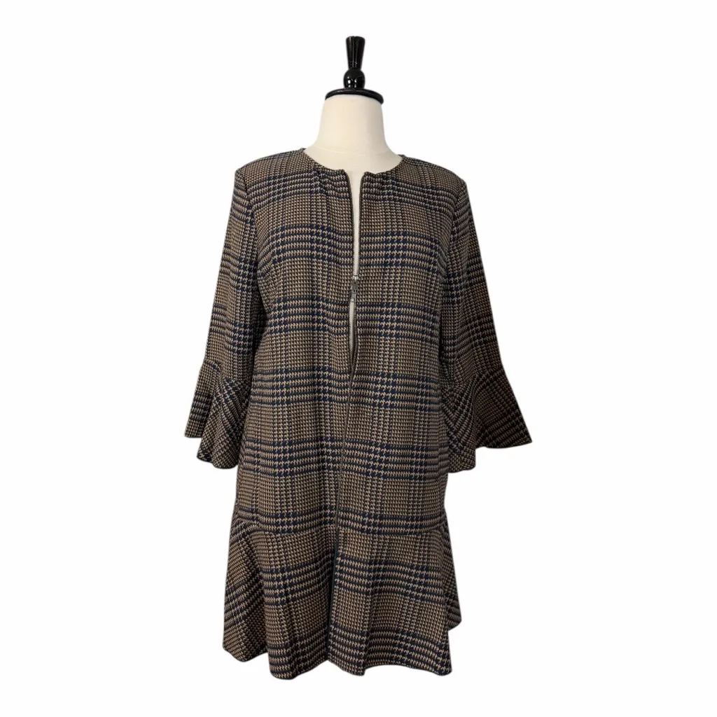 Cabi Flounce Jacket Classic Tartan Check Plaid #3902 Navy Camel Women’s Size XL - Image 13