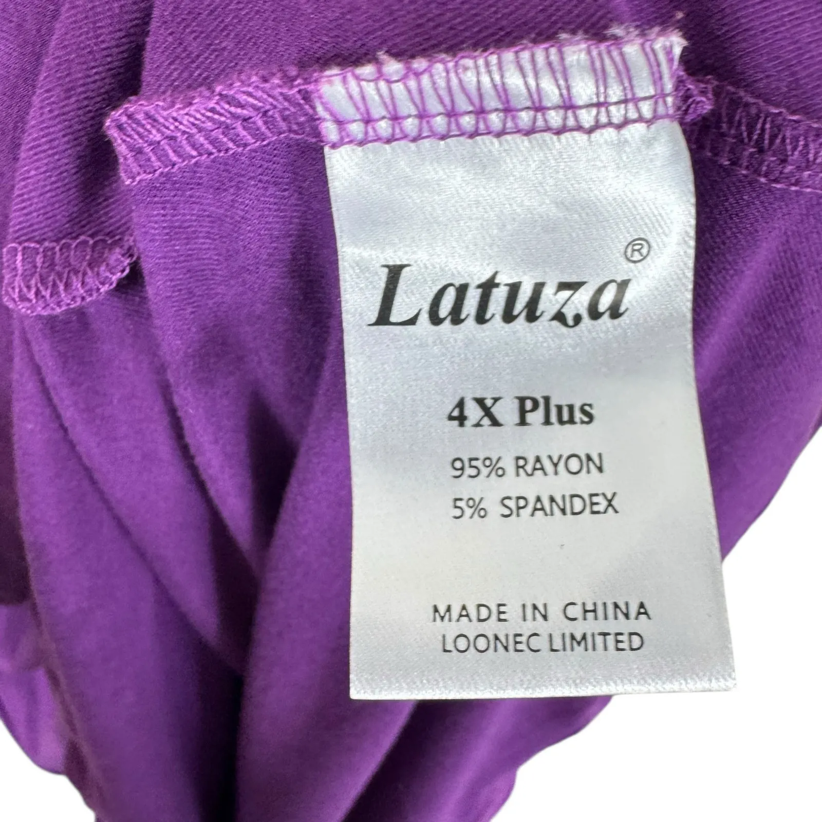 Latuza Purple Rayon Lightweight Stretchy Scoop Neck Tank Top Size 4X - Image 3