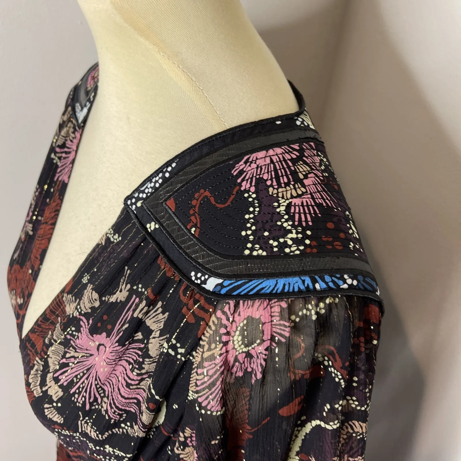 New A.L.C Alessia Silk‎ Floral Maxi Dress Sz 4 - Image 10