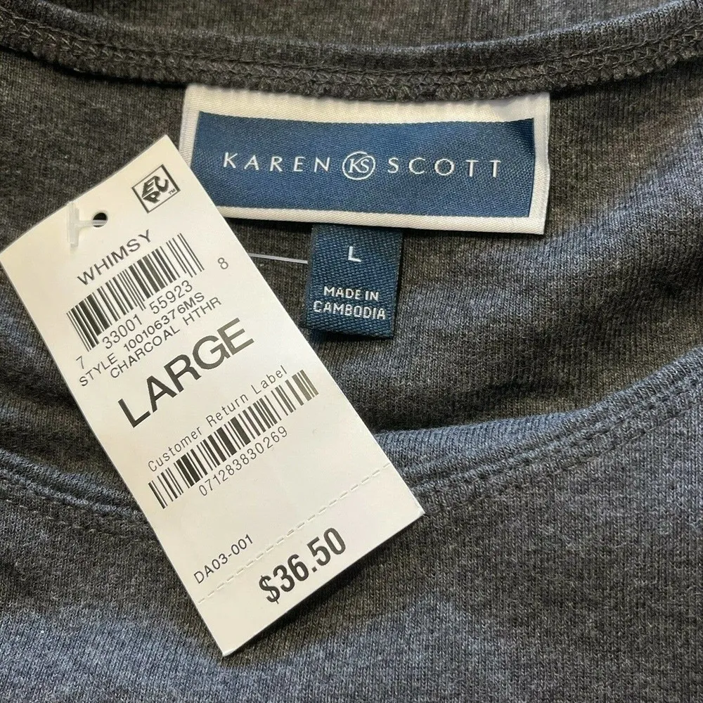 Karen Scott Large Top Holiday Cats Gifts Festive Christmas Long Sleeve Stretch - Image 7