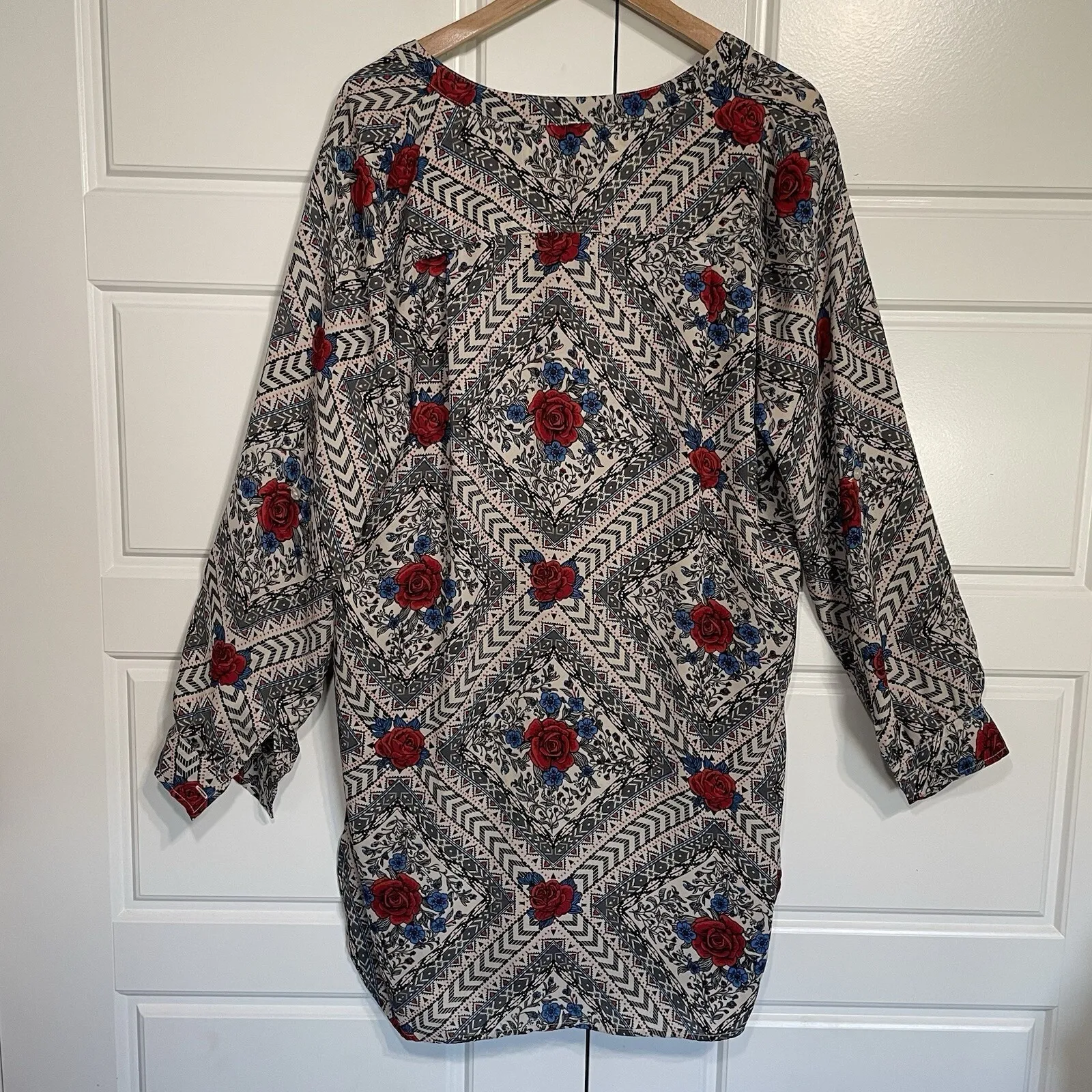 Roper Dress Long Sleeve Floral Print Casual Western Tunic‎ Dress 1X Size XL - Image 8