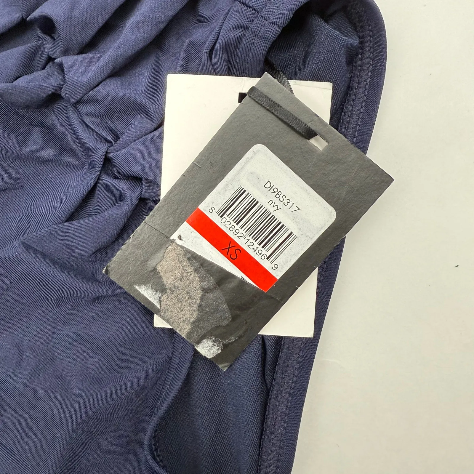 DKNY Bikini Bottoms SZ Extra Small Ruched High Waist Navy Blue NWT Swim Classic - Image 4