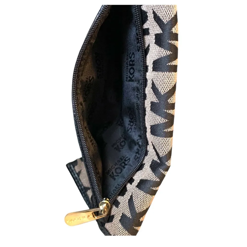 Michael Kors Austin Flat Continental Wallet Light Brown Black Monogram - Image 10