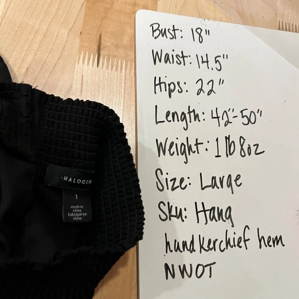 Halogen Pleated High Neck Sleeveless Handkerchief Dress Black Size Large NWOT - Image 10