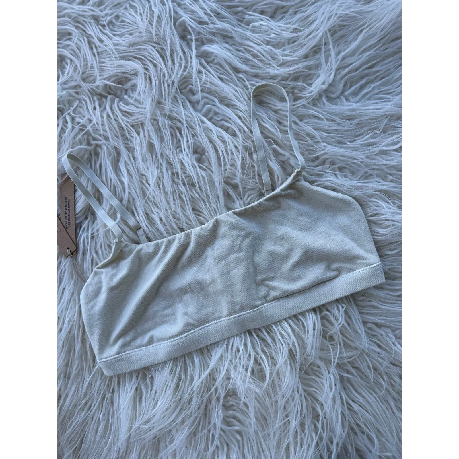 Skims Cotton Jersey Scoop Bralette Bone Size Medium - Image 2