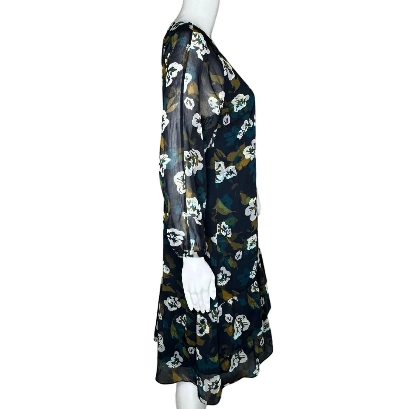 Cabi Dress Women Small Green White Pirouette Floating Floral Flower Preppy Bloom - Image 2