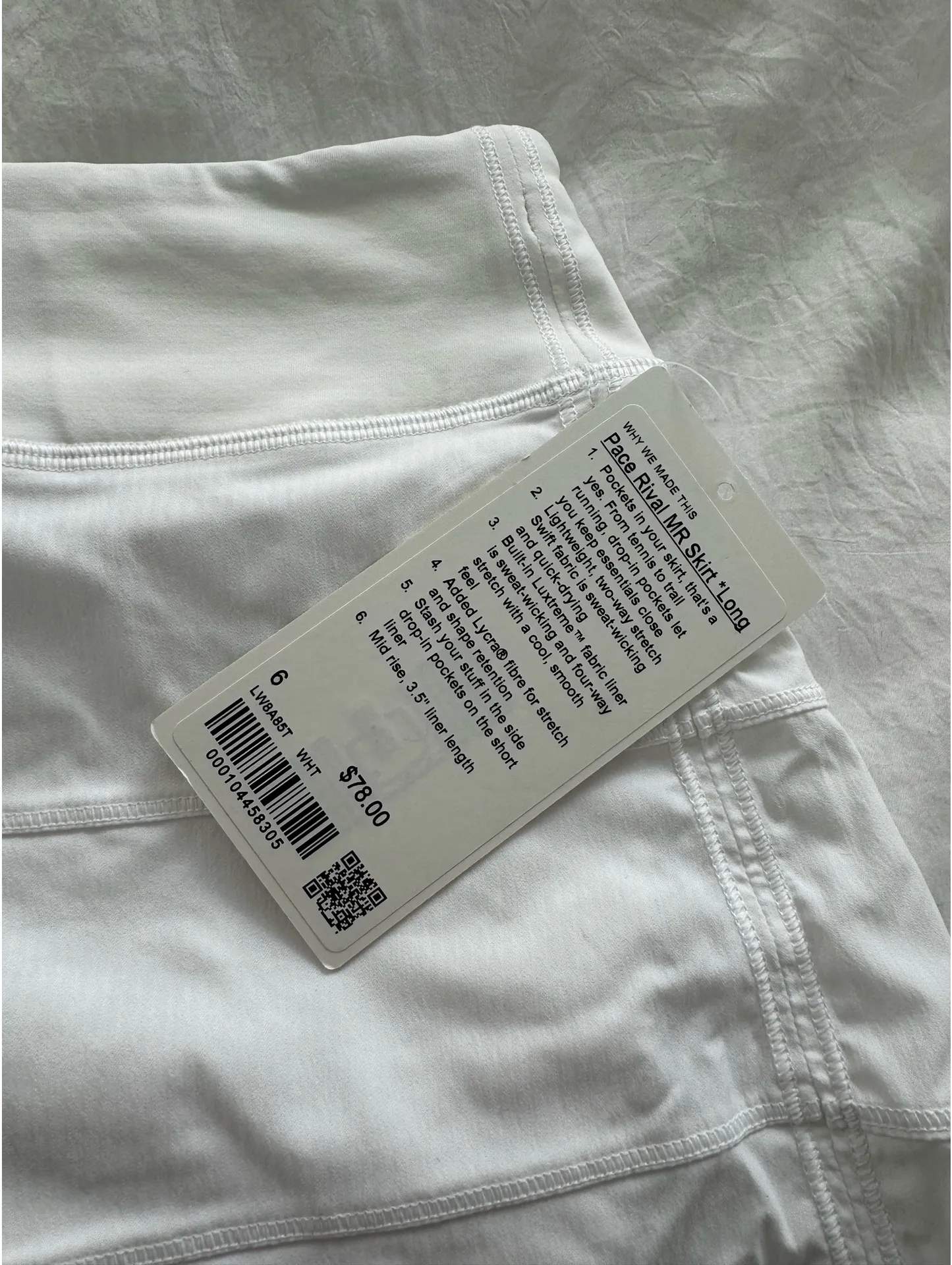 Lululemon Pace Rival Mid-Rise Skirt White - Image 2