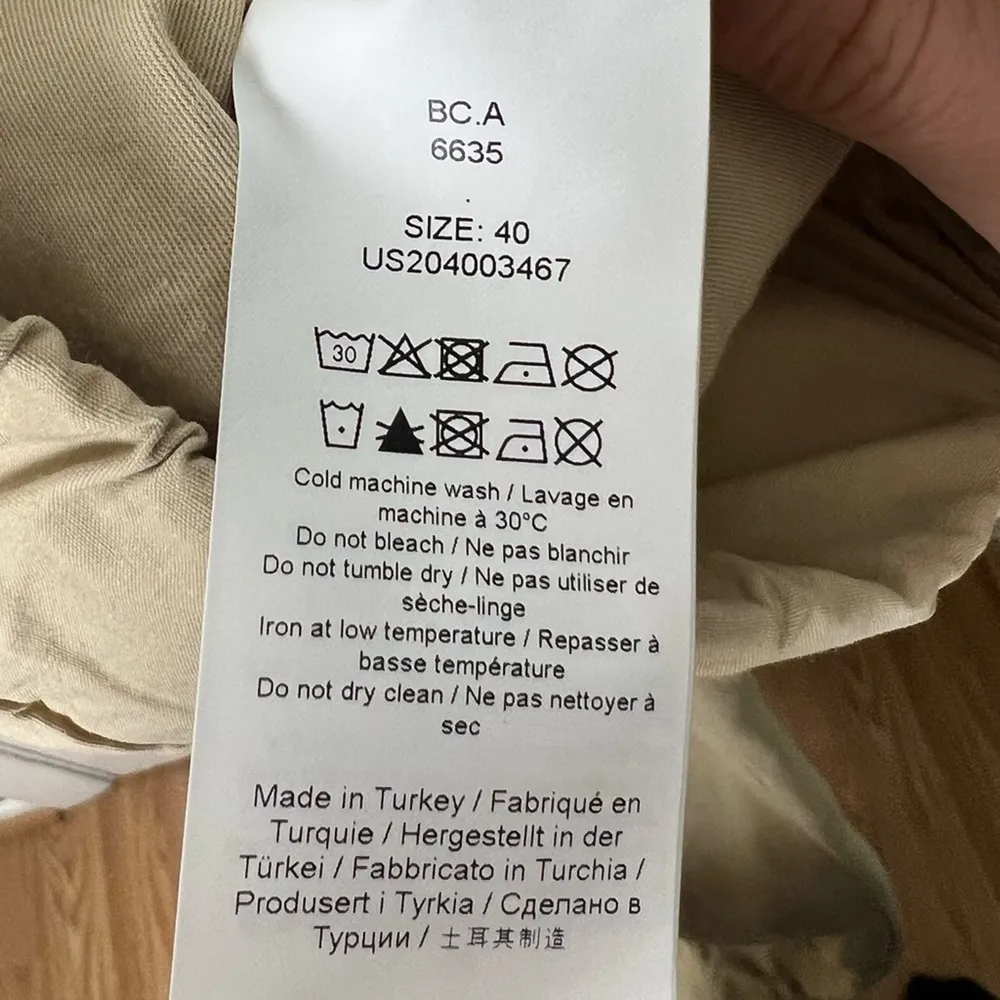 GANNI Womens Straight Leg Organic Cotton Cargo Beige Pull On Trousers L - Image 12