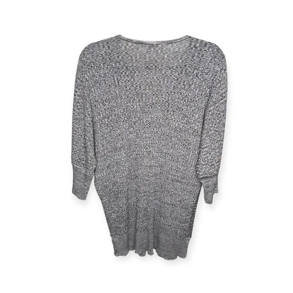 Exclusively Misook 𖤐 Asymmetrical V Neck Knit Tunic Sweater 𖤐 Black White 𖤐 XL - Image 3