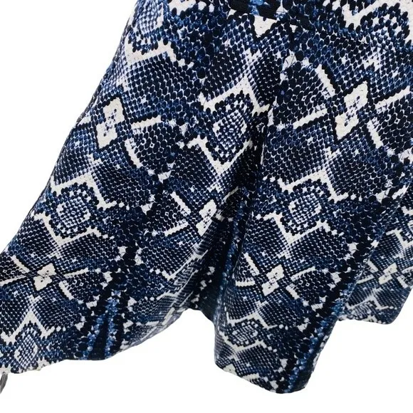 Nanette Lepore Size 10 Love Bites Snake Print Dress‎ Blue Black Fit and Flare - Image 4