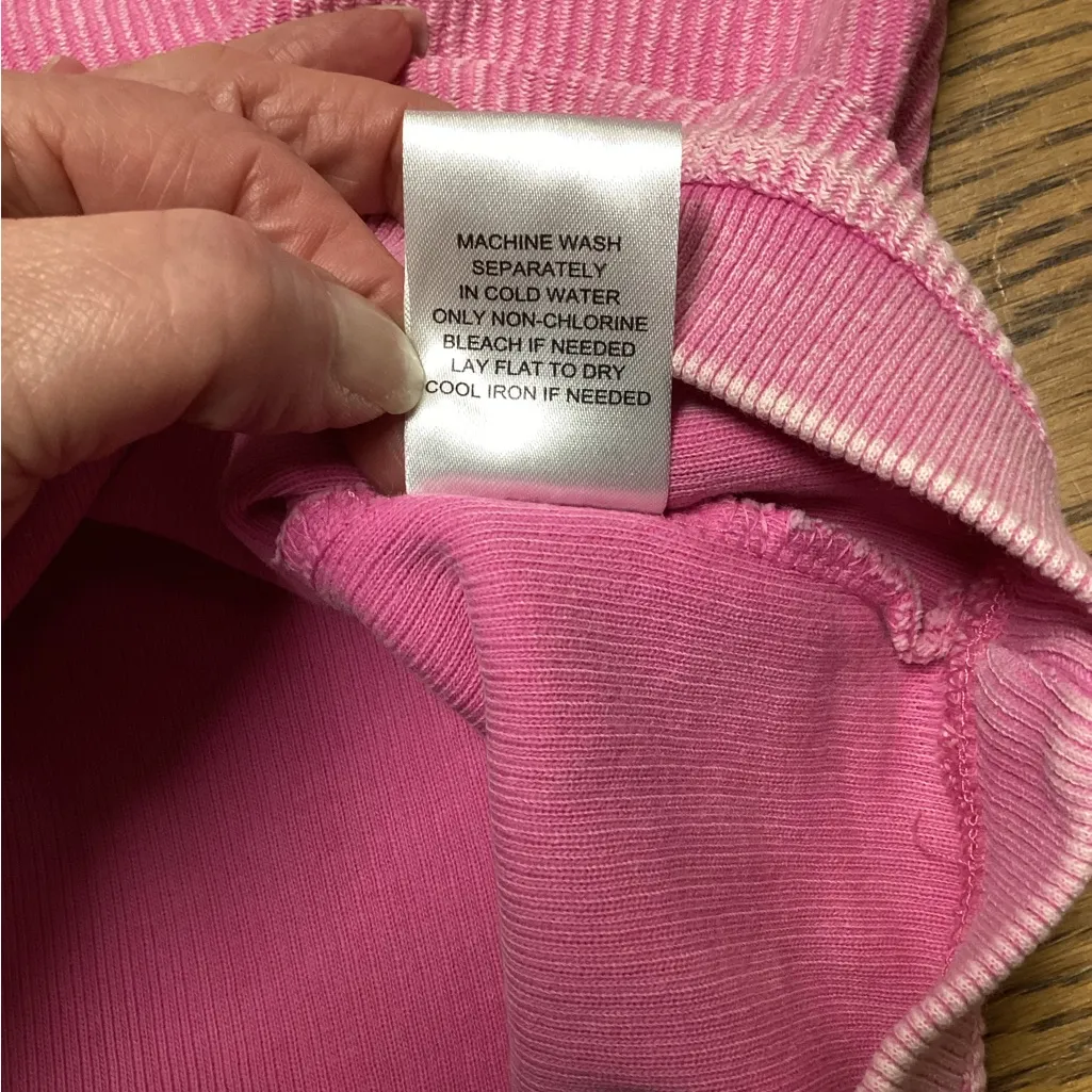 Moon Ryder Lux Corded Cotton Crewneck. Size Large Pink - Image 7