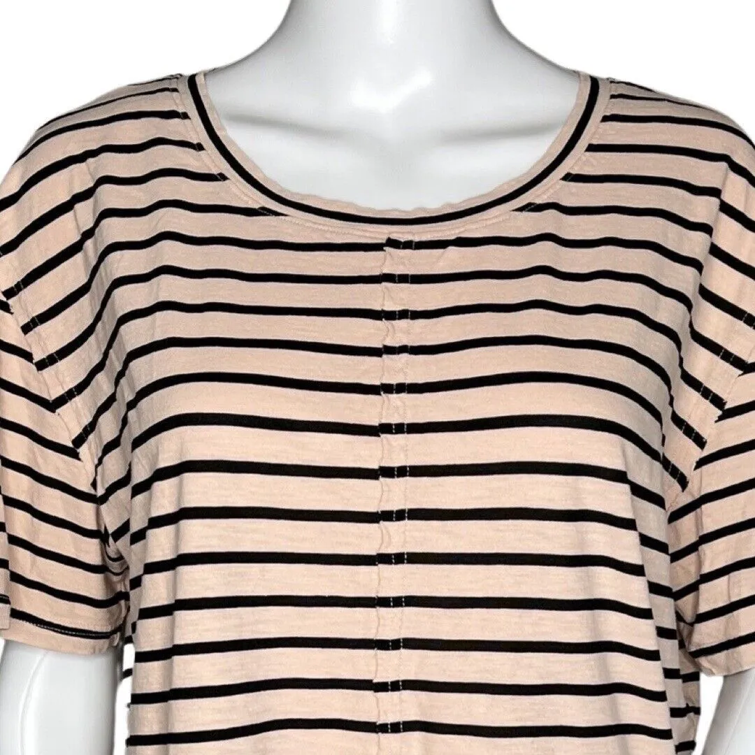 Splendid Shirt Womens Medium Pink Black Striped Casual Basic Neutral‎ Minimalist - Image 5