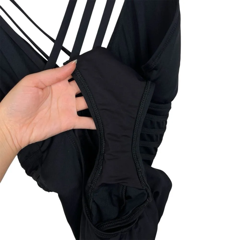 La Blanca Island Goddess Black Multi-Strap Cross-Back One Piece Swimsuit 14 - Image 4