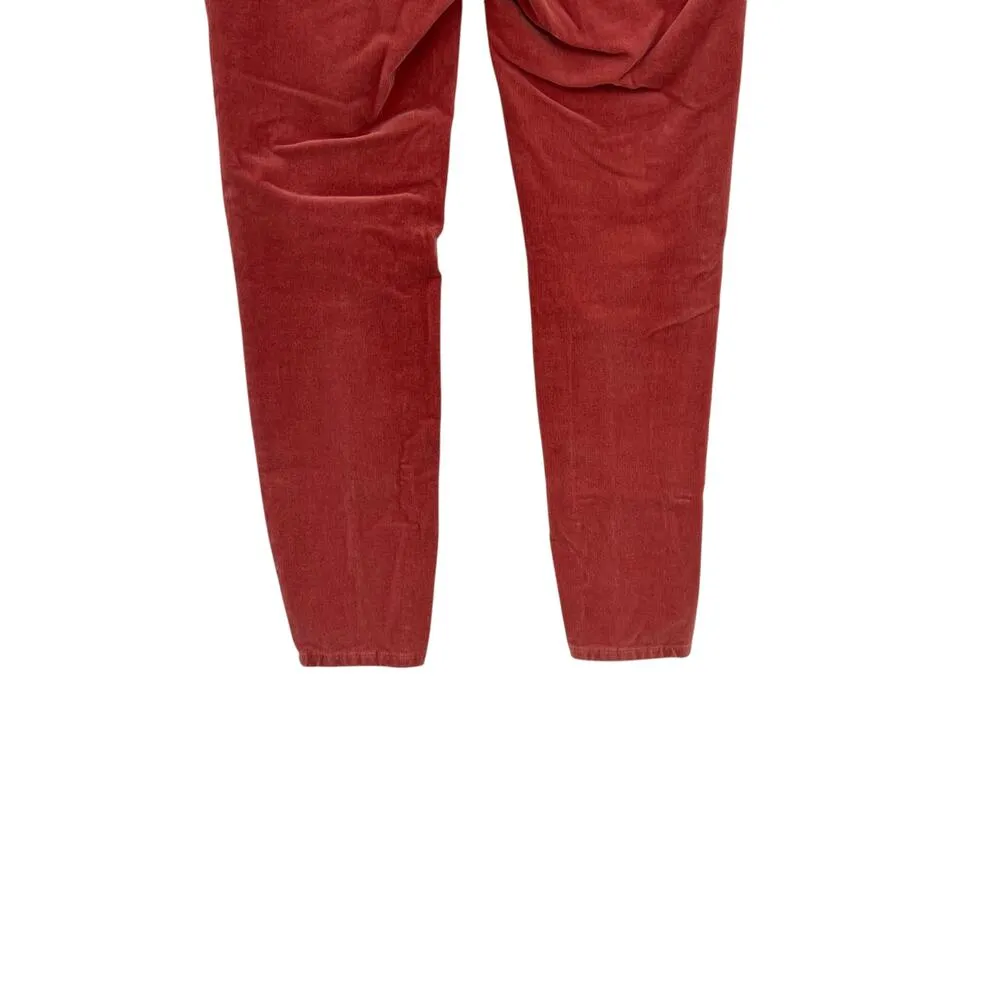 Anthropologie Pilcro Corduroy‎ Pants High-Rise Skinny Button Rose Pink Size 28 - Image 10