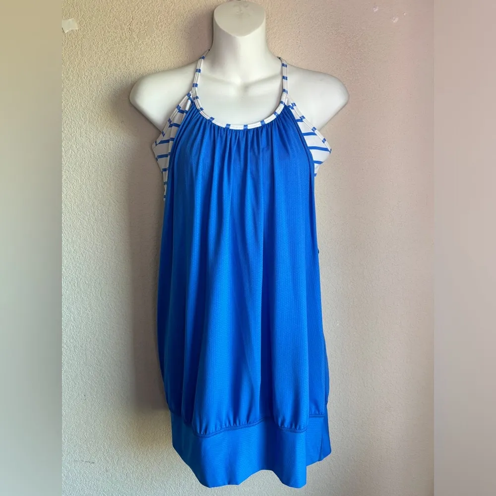 Lululemon No Limited Tank/Bra Combo in Pipe Dream Blue and White Stripes 10 - Image 3