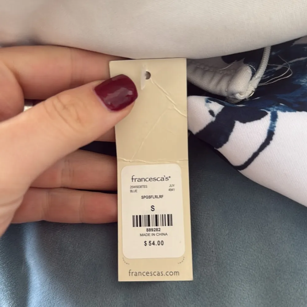 Francesca’s blue and white flare dress - Image 4