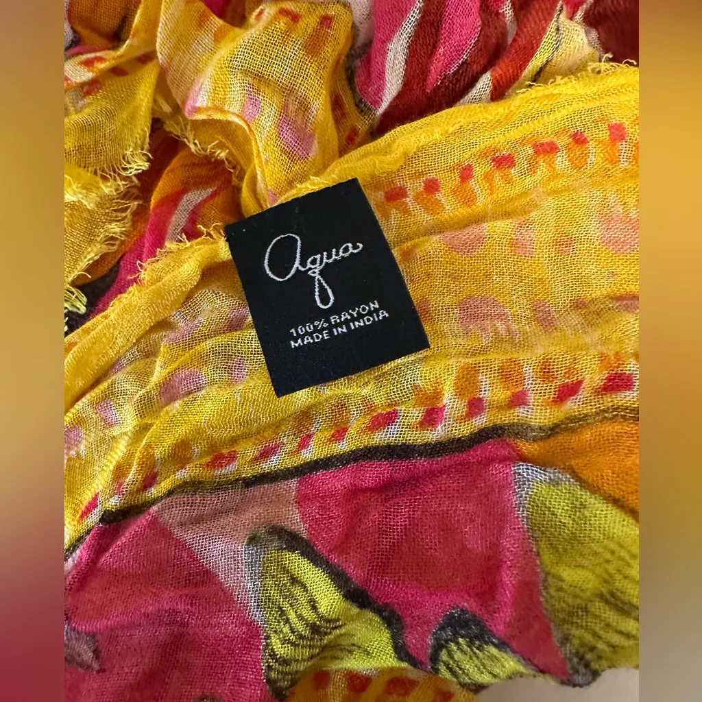 Aqua The Chrysanthemum Vibrant Multicolor Pattern Scarf - Image 4