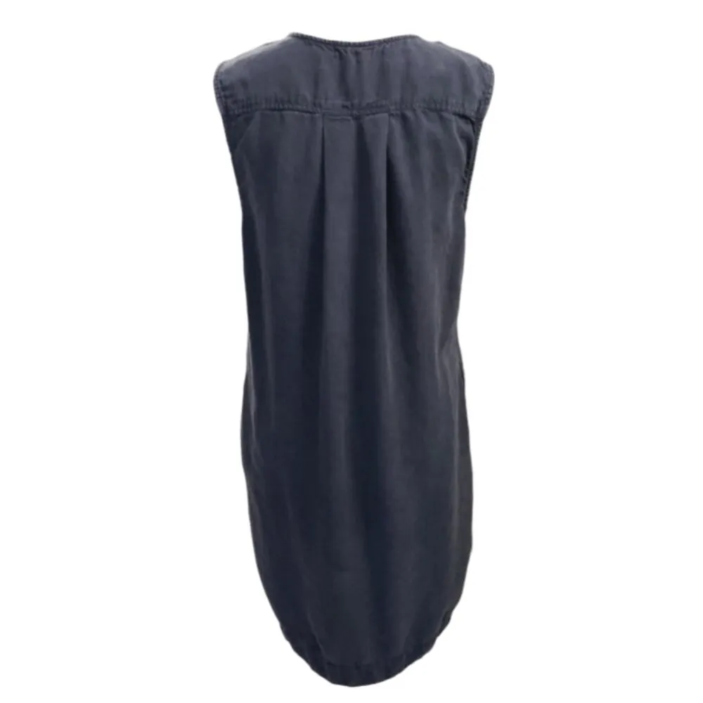 Bella Dahl Women's Dark Wash Denim Tie Up Neck Dress Medium - Image 3