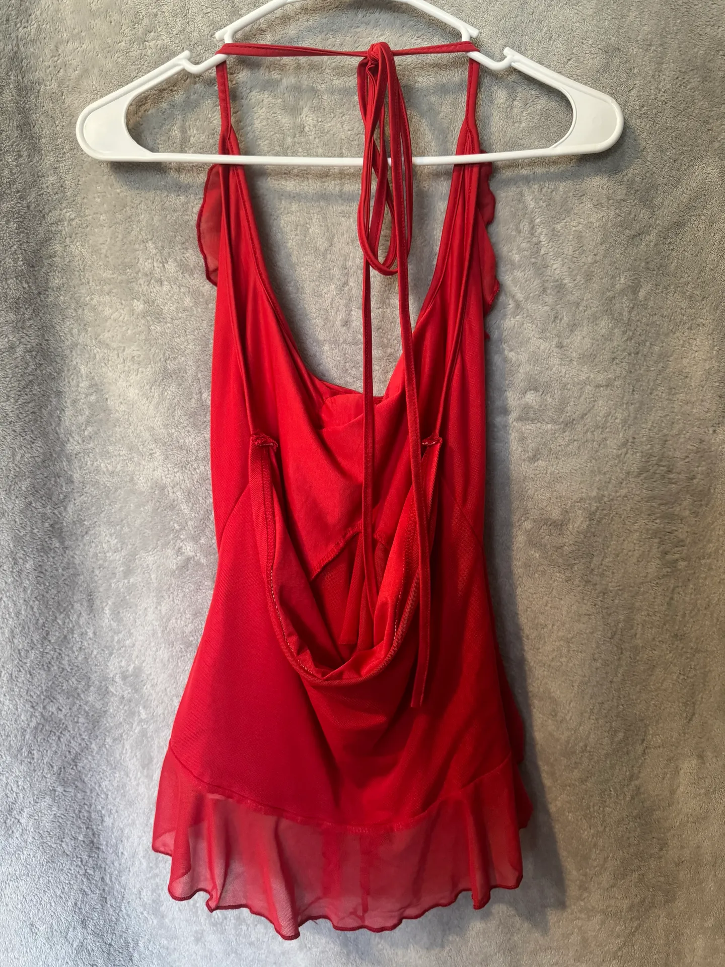 Red Flowy Rose Halter Top Size XL - Image 4