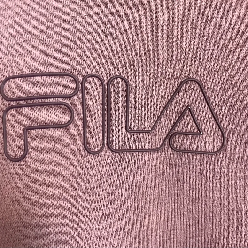 Fila Sweatshirt Crewneck Logo‎ Front Puce Women Size Small Athleisure Casual Top - Image 4
