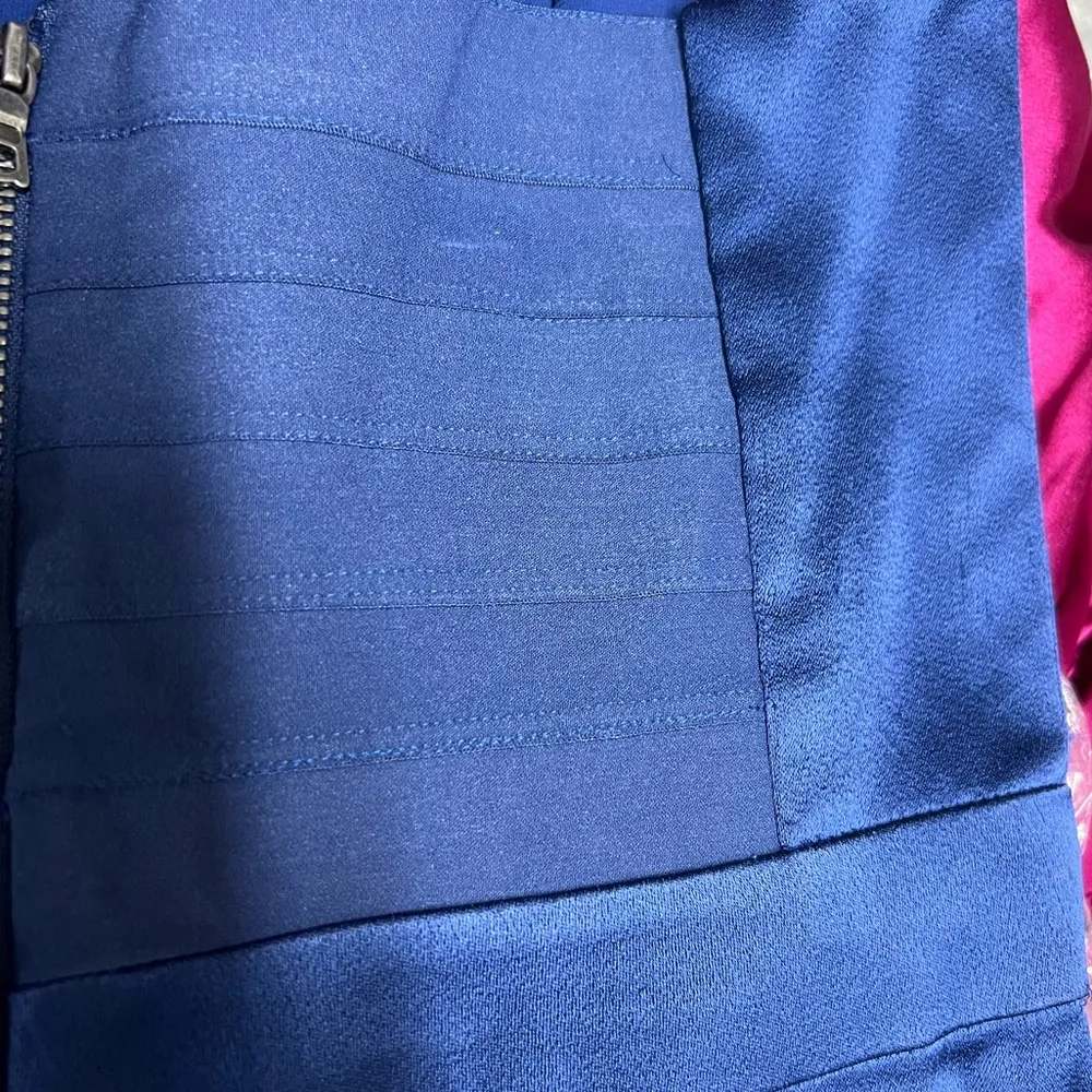 Alice + Olivia $495 Athena Azure Blue Strapless Bustier Wide Leg Jumpsuit New - Image 7