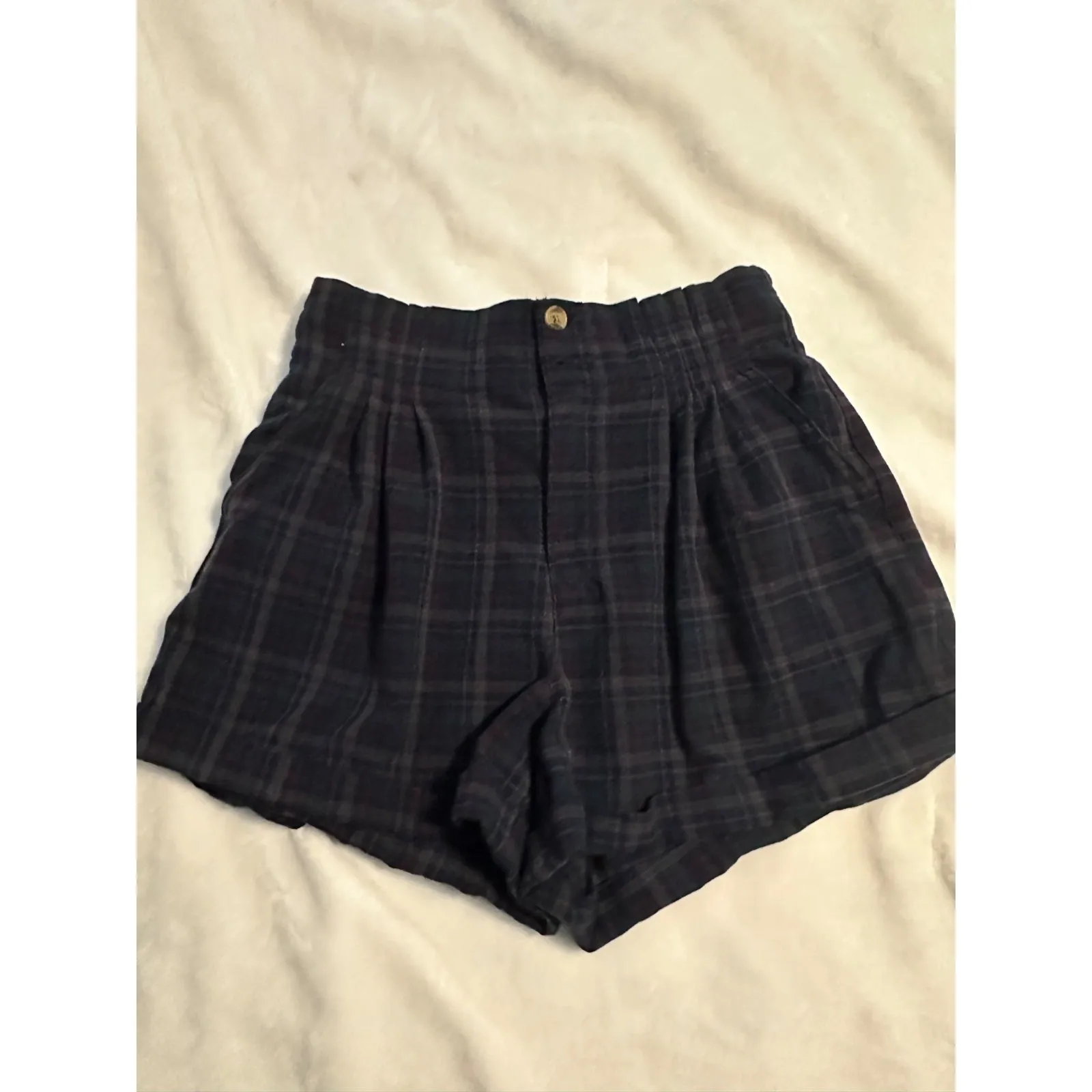 American Eagle‎ Plaid Button-Front High-Waisted Shorts 10 - Image 8