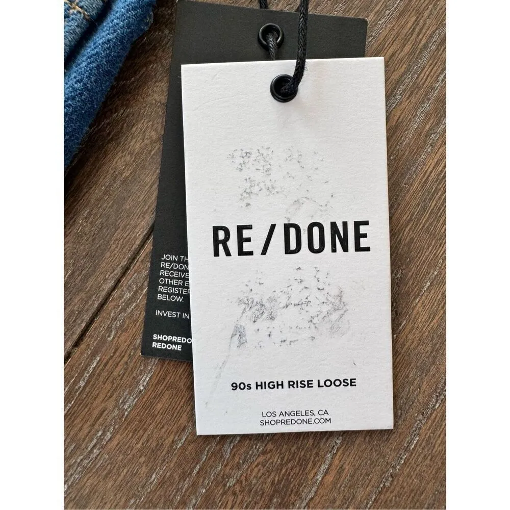 NWT RE/DONE 90s High Rise Loose in Destroyed Broken Blue Size 27 - Image 10