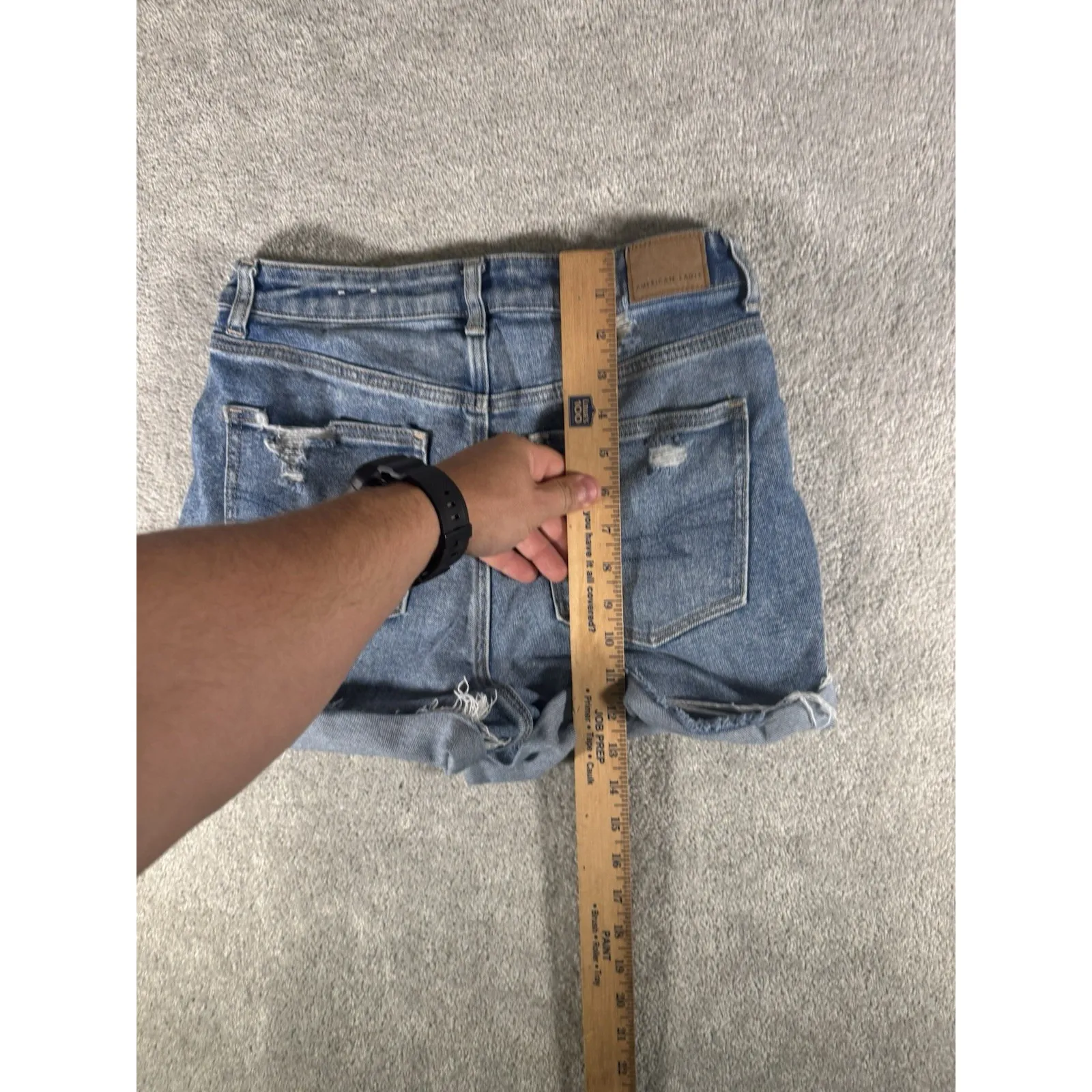 American Eagle Women's 8 Med. Wash Distressed Cuffed Mom Shorts Festival‎ Boho - Image 6