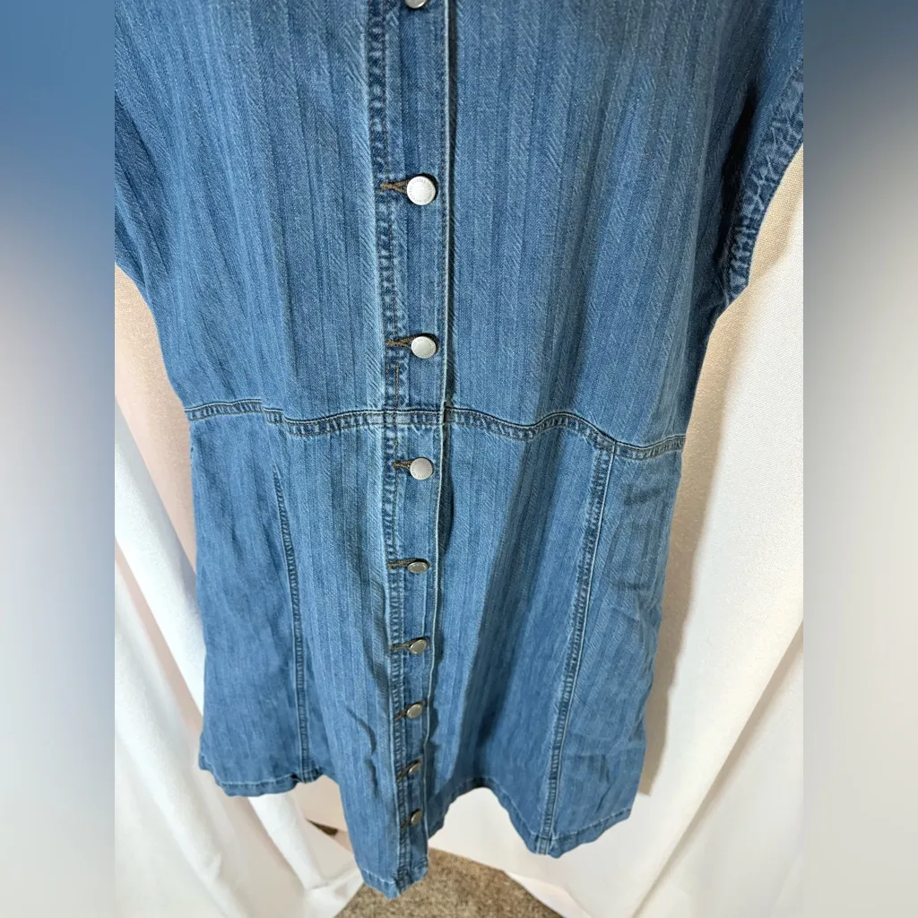 Universal Thread Denim Flouncy Dress Medium Wash | Size Large Jumper Button Down - Image 6