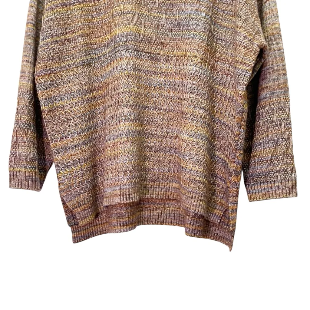 Soft Surroundings Size 2X Multicolor Textured Knit Sweater Cotton Blend Tunic - Image 5