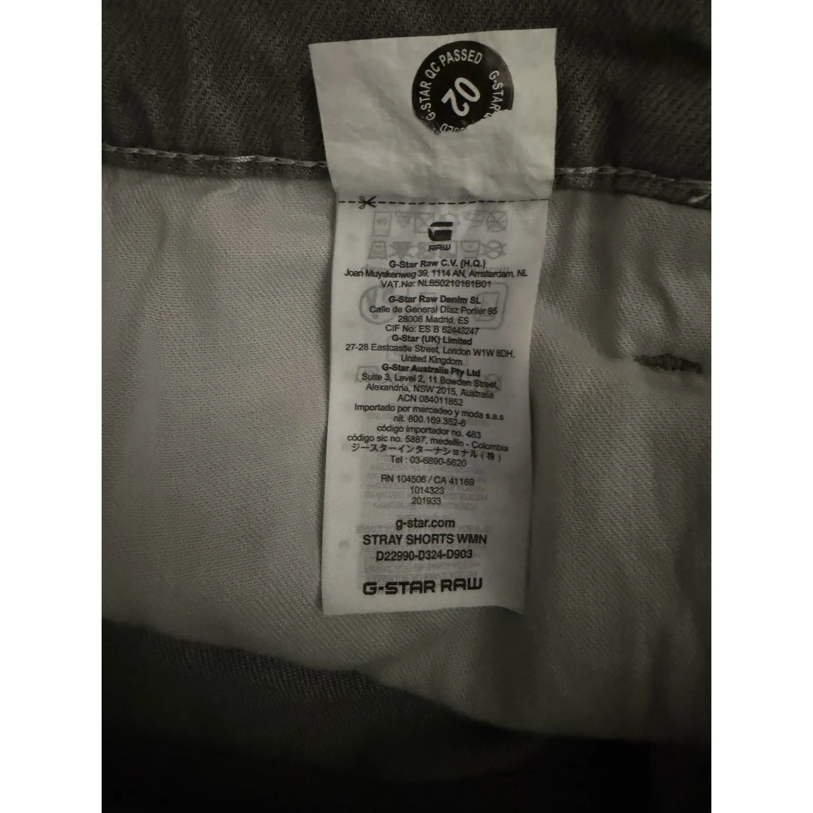 G-Star RAW Stray Ultra High Waist Denim Shorts Size 26 NWT Sun Faded Skyrocket - Image 9