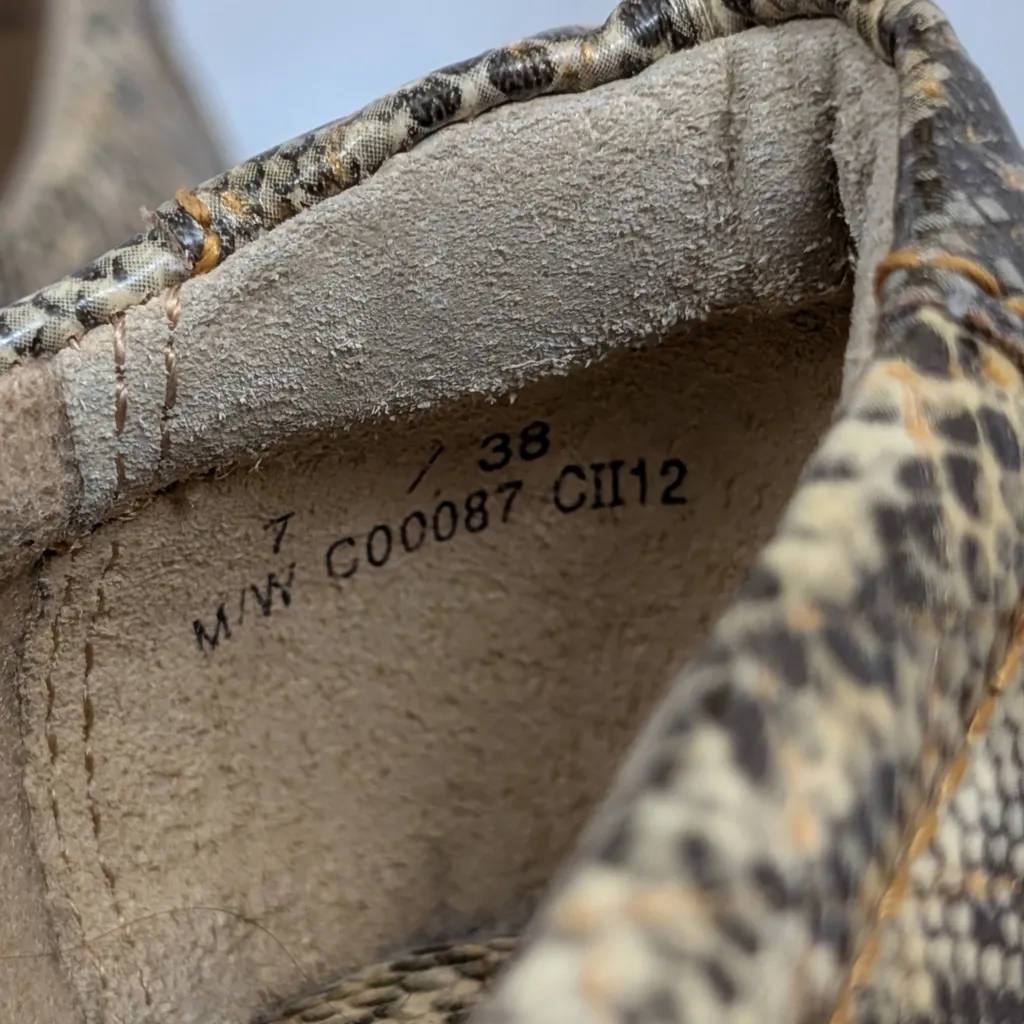 BOC Glossy Snakeprint Clogs Brown Size 7 - Image 4