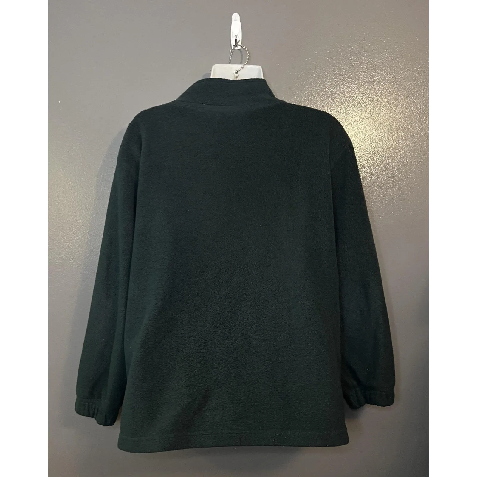 Alpine Ridge Fleece Jacket Womens Small Black Full Zip Pockets Warm Cozy Outdoor Green - Image 4