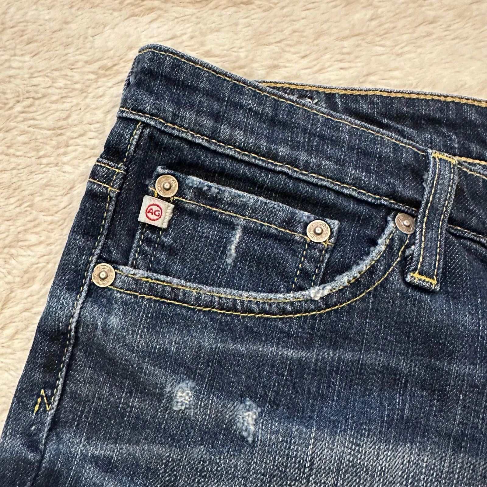 AG Denim Shorts sz 30 Dark Denim Shorts Jean Shorts - Image 6