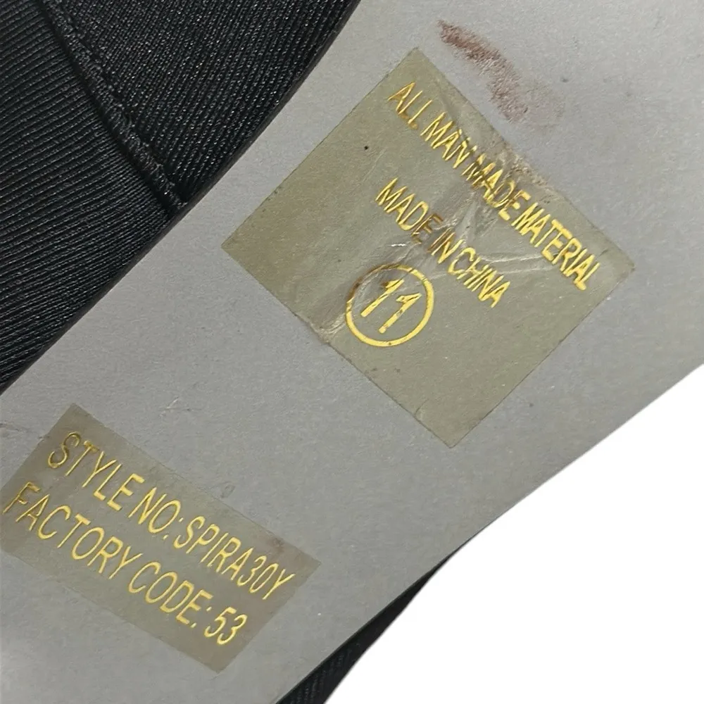 Wild Rose Black Stretch Lycra Quilted Knit Sock Mirrored Stiletto Boots Women 11 - Image 6