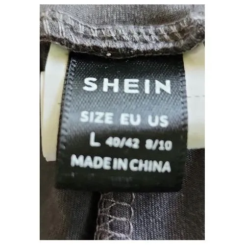 SHEIN Shorts Womens Size L Dark Grey High-Waisted Wide Waistband Athletic Casual - Image 4