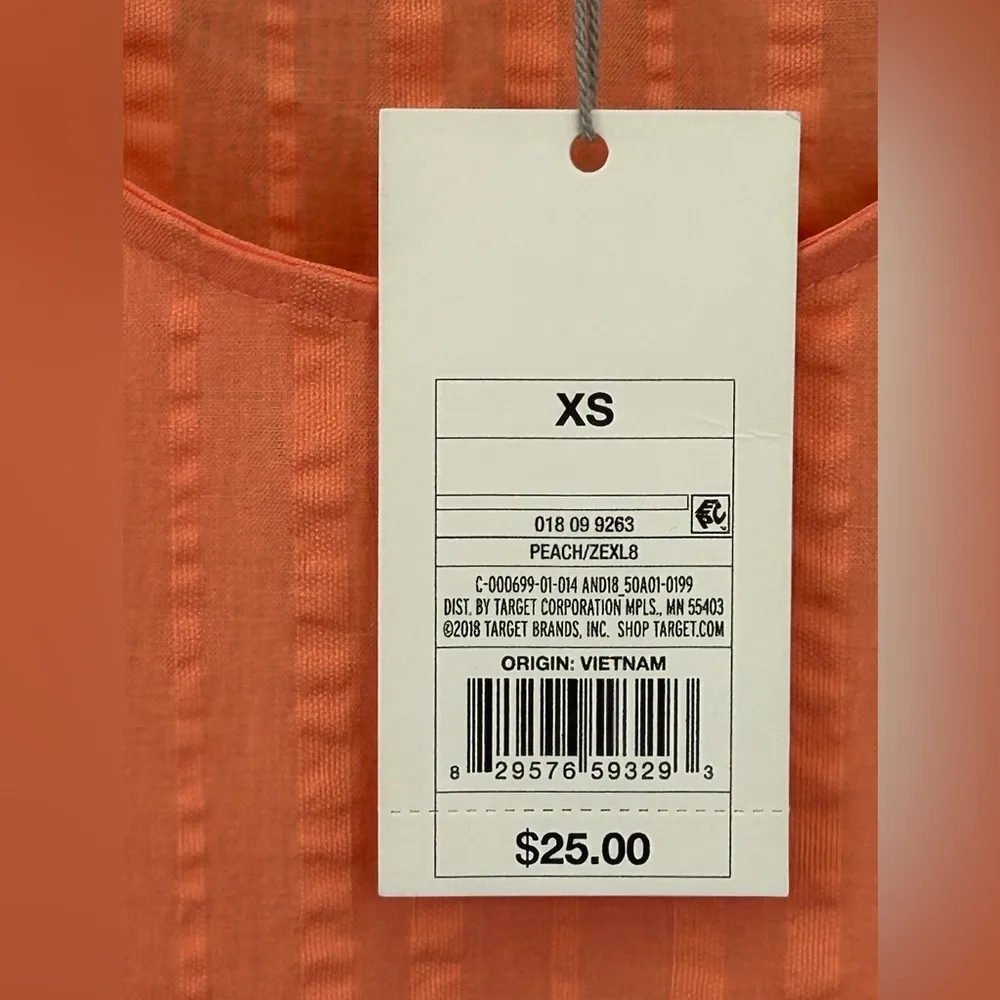 A New Day peach color Flutter Short Sleeve Tiered babydoll dress XS NWT spring - Image 6