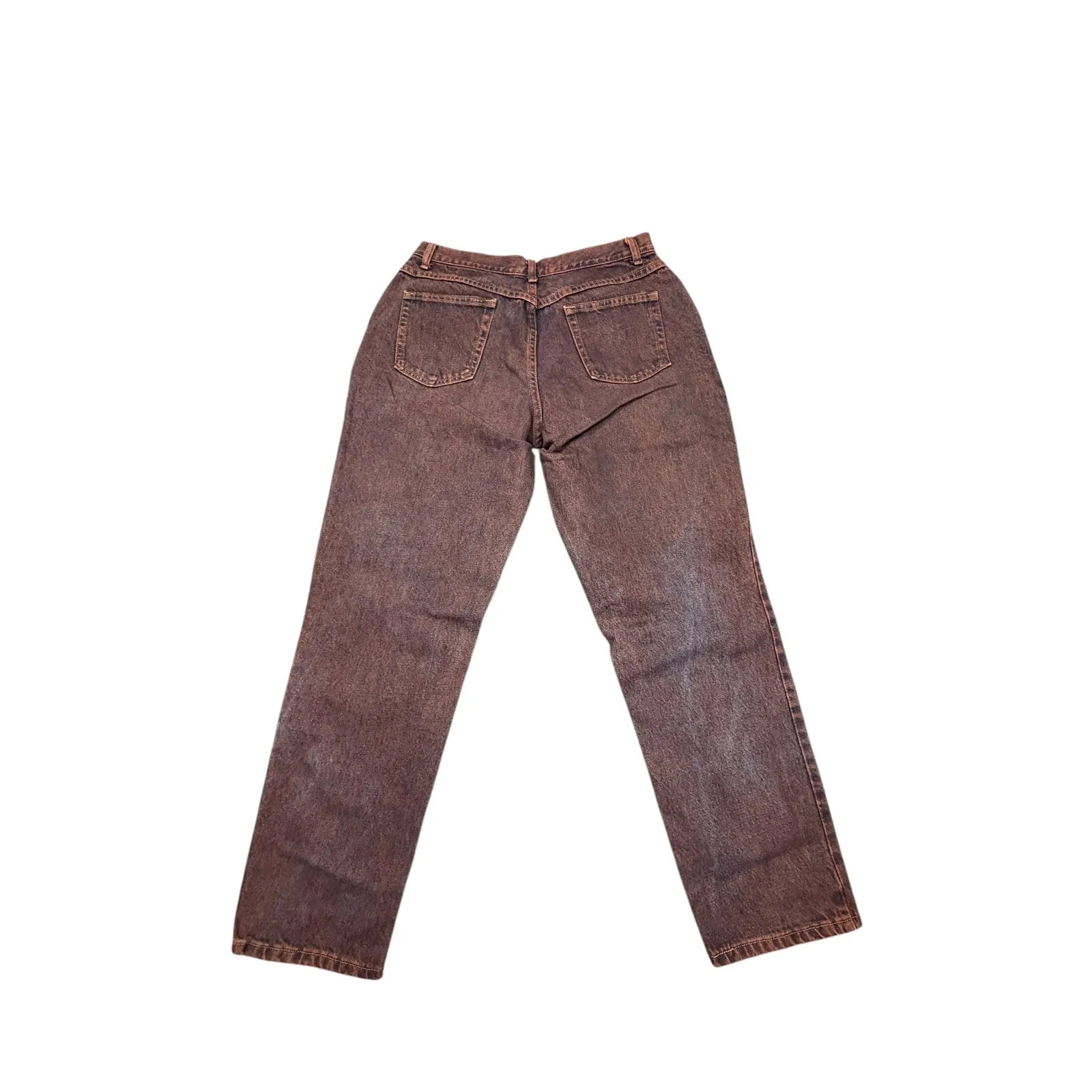 Funky Orange Wash Jeans Womens Size 30x30 Grunge Straight Leg Denim Red - Image 2