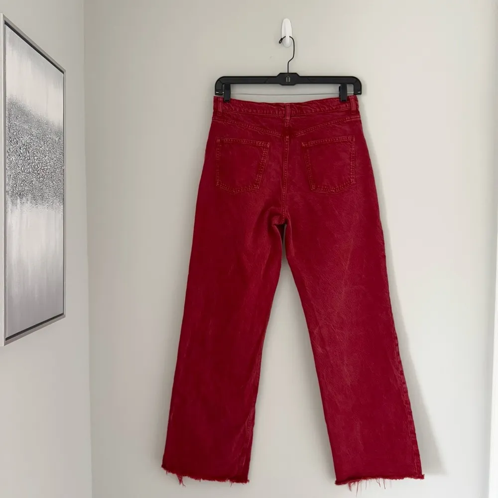 Zara The 90’s Full Length Jeans Sunset Red - Image 7