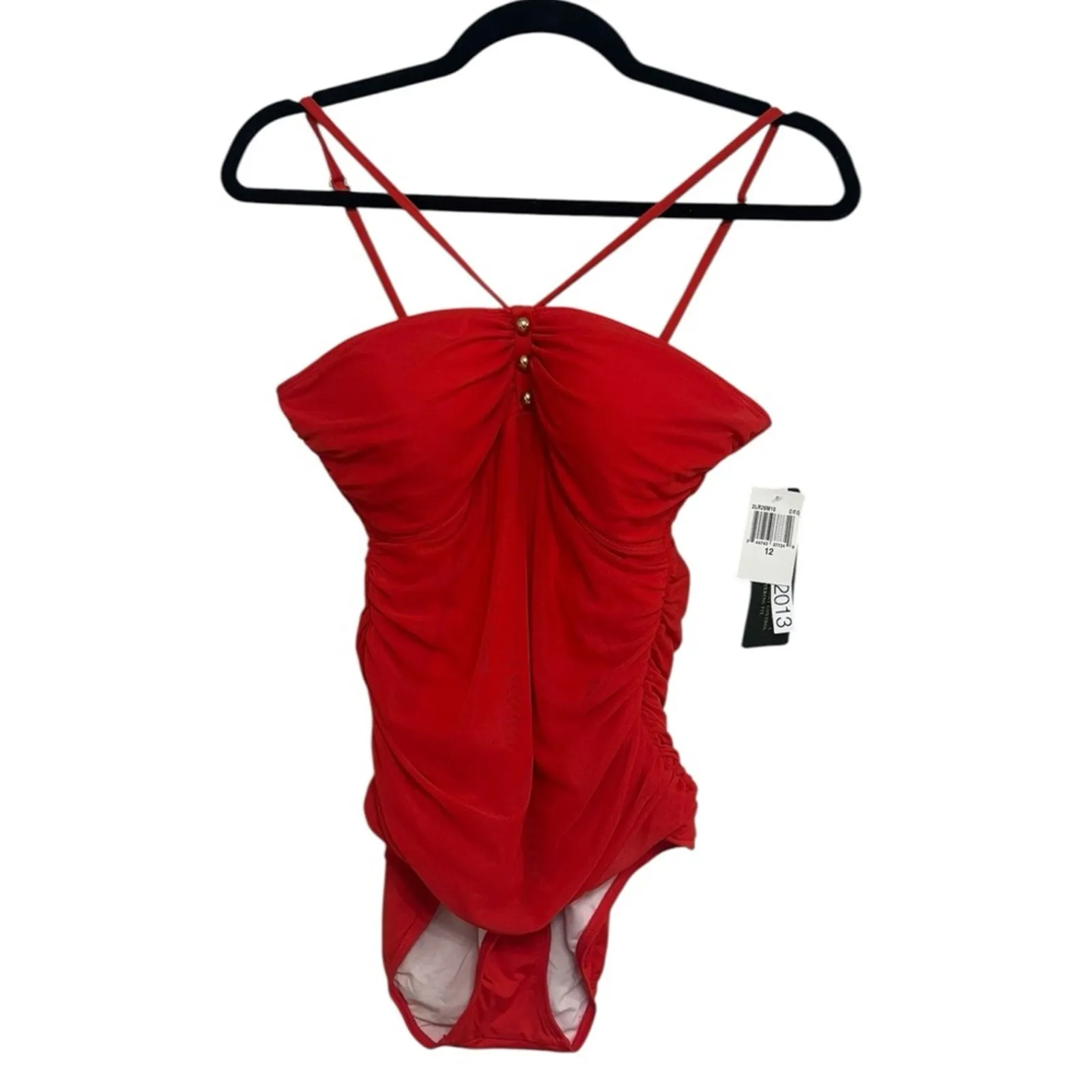 NWT Lauren Ralph Lauren One Piece Swimsuit in Bright Red - Size 12 - Image 3