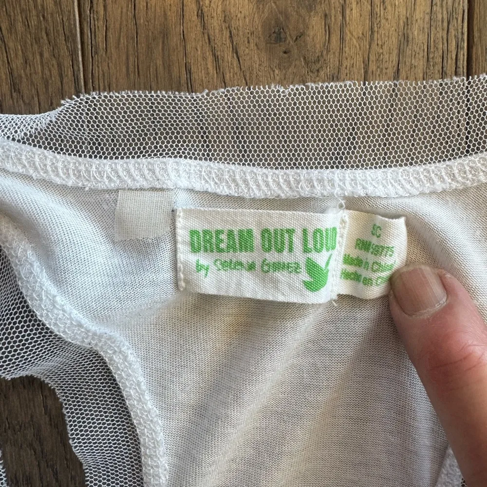 Selena Gomez White Sequin Fitted Tank Top - Image 2