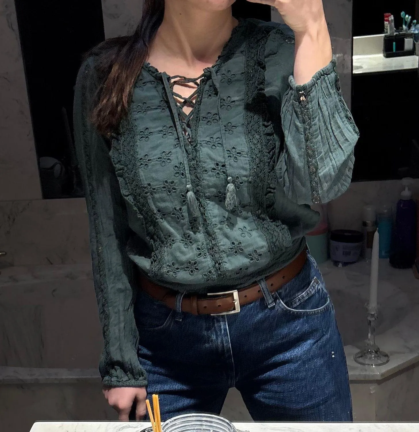 American Eagle Blouse Long Sleeve - Image 3
