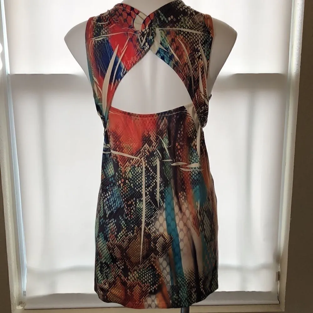 Boston Proper snake print tie dye open back top - Image 5